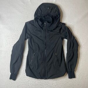 Lululemon Dance Studio Jacket Womens Size 4 Black Hooded Full Zip Lightweight